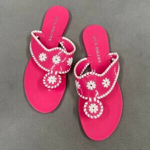 JACK ROGERS Jelly Pink Fuschia Summer Sandals Size 8 Barbie Look Miss Georgica‎